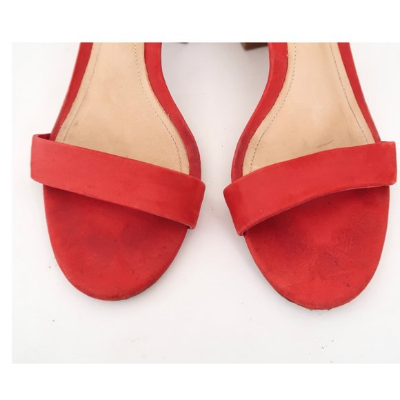 SCHUTZ Chime City red suede & cork heel sandals - Picture 5 of 8